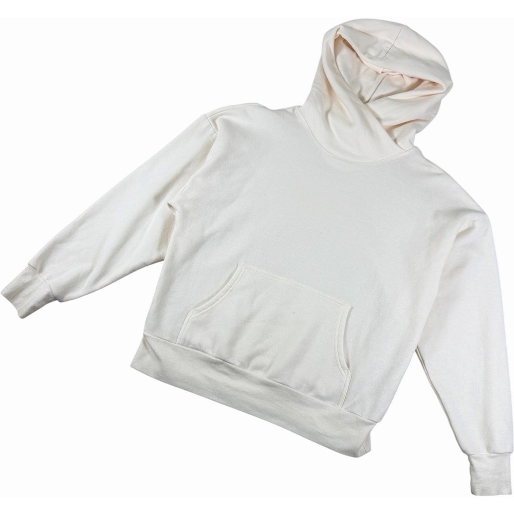 DSG Womens Pullover Hoodie Sweatshirt Cream Ivory XS Activewear Pocket